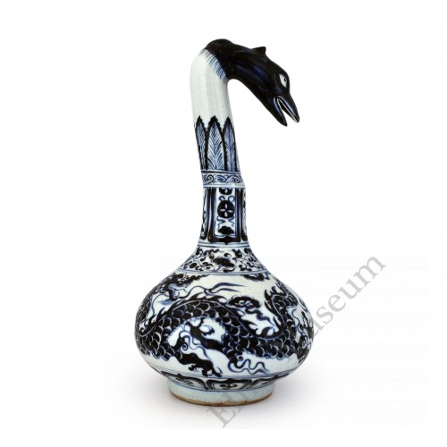 1426 A B&W goose-shape dragon pattern had stand